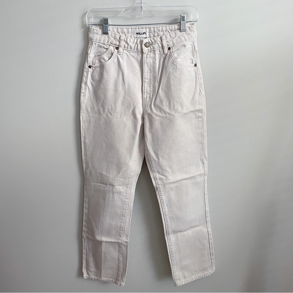 Rolla’s Original High Rise Straight Jeans, Off-White, Size 26 - Picture 7 of 11